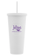 Joffrey's 24oz White Tumbler With Straw