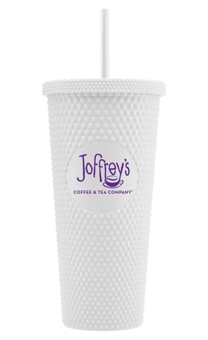 Joffrey's 24oz White Tumbler With Straw