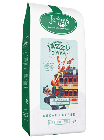 Decaf Jazzy Java Coffee - Rich, Spicy, & Nutty Flavors - Joffrey's